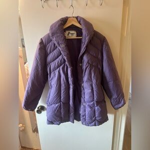 Women's Quilted Purple Puffer Coat